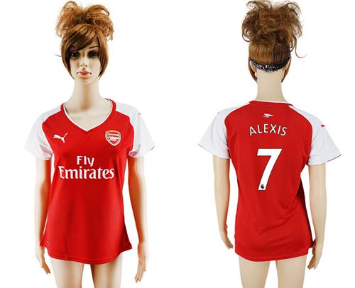 Women's Arsenal #7 Alexis Home Soccer Club Jersey - Click Image to Close